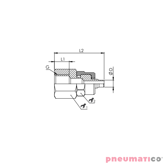 Złącze skręcane proste 8x6 mm z gw. wew. 1/4" RQS NKGF148P Złącze skręcane proste 8x6 mm z gw. wew. 1/4" RQS NKGF148P