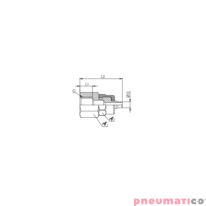 Złącze skręcane proste 10x8 mm z gw. wew. 3/8" RQS NKGF3810P Złącze skręcane proste 10x8 mm z gw. wew. 3/8" RQS NKGF3810P