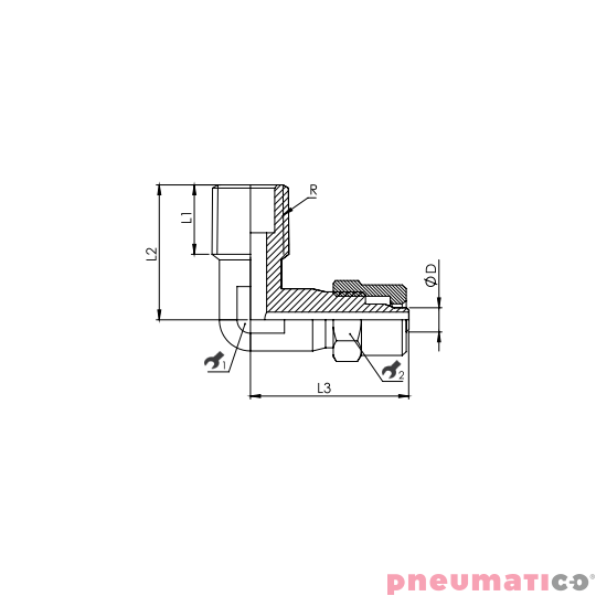Złącze skręcane typu kolanko 6x4 mm z gw. zew. 1/8" RQS NKL186 Złącze skręcane typu kolanko 6x4 mm z gw. zew. 1/8" RQS NKL186