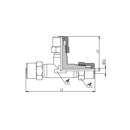 Złącze skręcane typu tr&oacute;jnik 4x2 mm RQS NKT40
