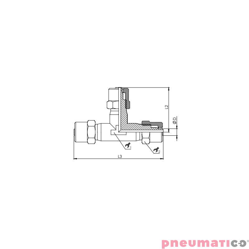 Złącze skręcane typu tr&oacute;jnik 10x8 mm RQS NKT100