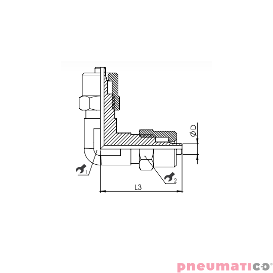 Złącze skręcane typu kolanko 6x4 mm RQS NKL60