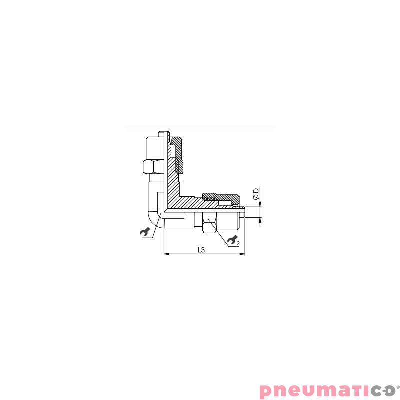 Złącze skręcane typu kolanko 8x6 mm RQS NKL80