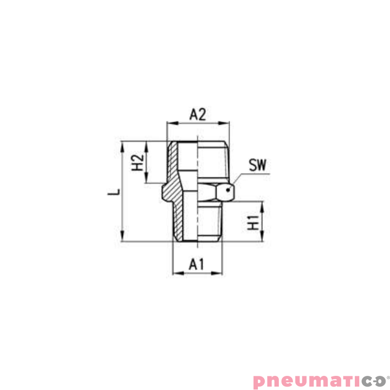 Złączka prosta redukcyjna serii 2510 R1/4" R3/8"-Z CAMOZZI 2510-14-38