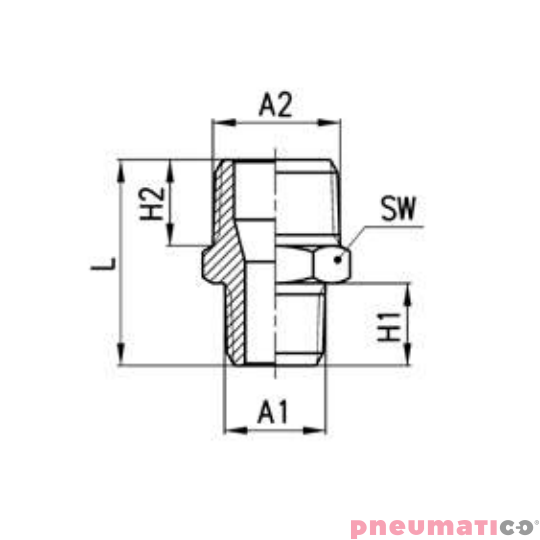 Złączka prosta redukcyjna serii 2510 R1/4" R3/8"-Z CAMOZZI 2510-14-38