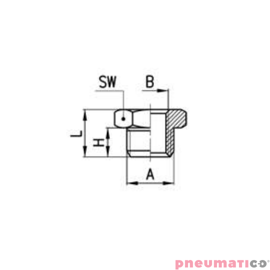 Złączka prosta redukcyjna serii 2531 G3/8" G1/8" CAMOZZI 2531-38-18