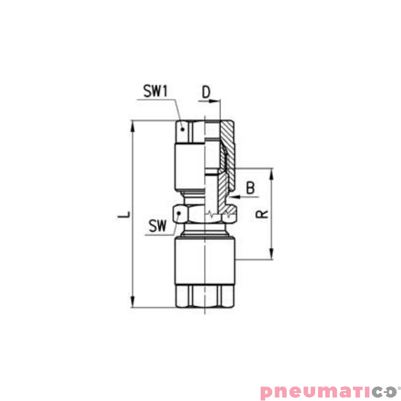 Złącze na wąż serii 1230 Ø6 G1/8 CAMOZZI 1230-6