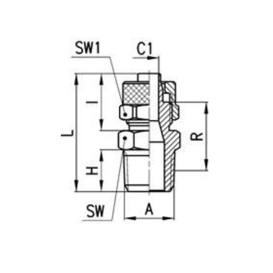 Złącze na wąż serii 1510 Ø6/4 R1/8"-Z CAMOZZI 1510-64-18