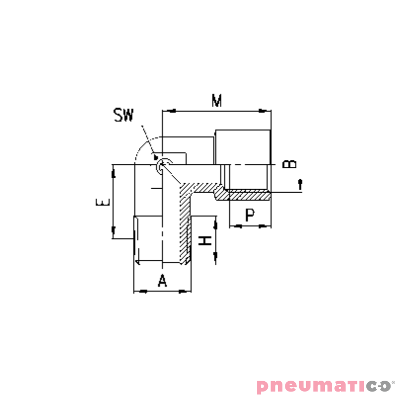Złączka kątowa serii 2020 R3/8" G3/8"-Z-W CAMOZZI 2020-38-38