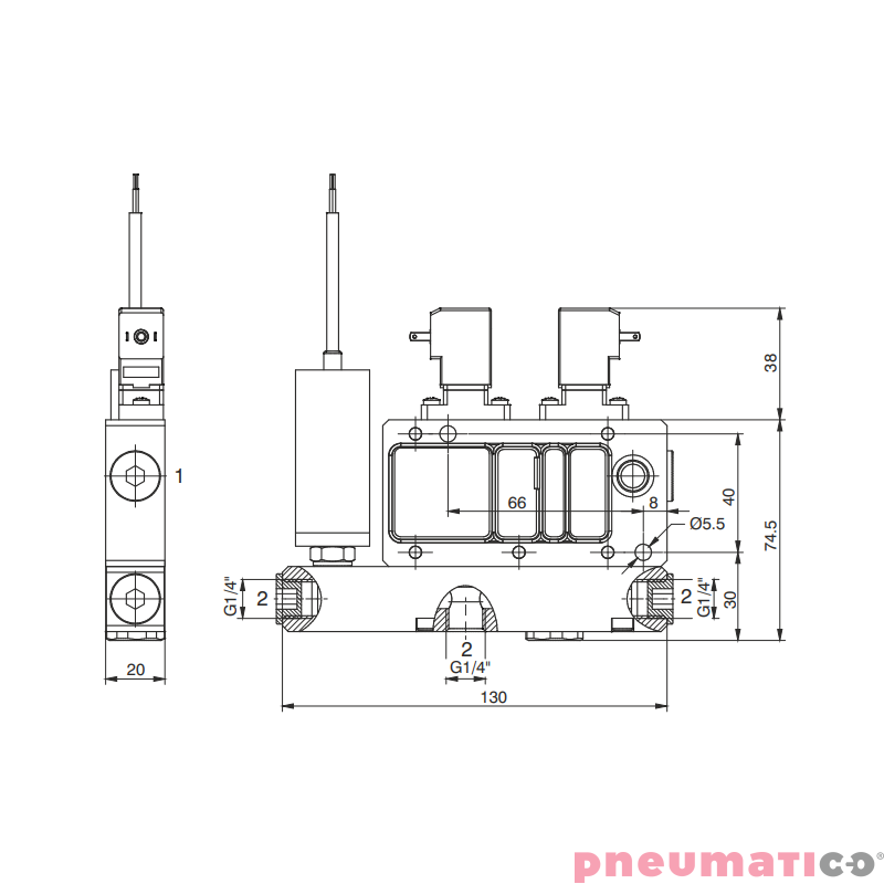 Wielofunkcyjny, modułowy generator podciśnienia (eżektor) 12.ME PNEUMAX 19M14.M.12.ME.ED