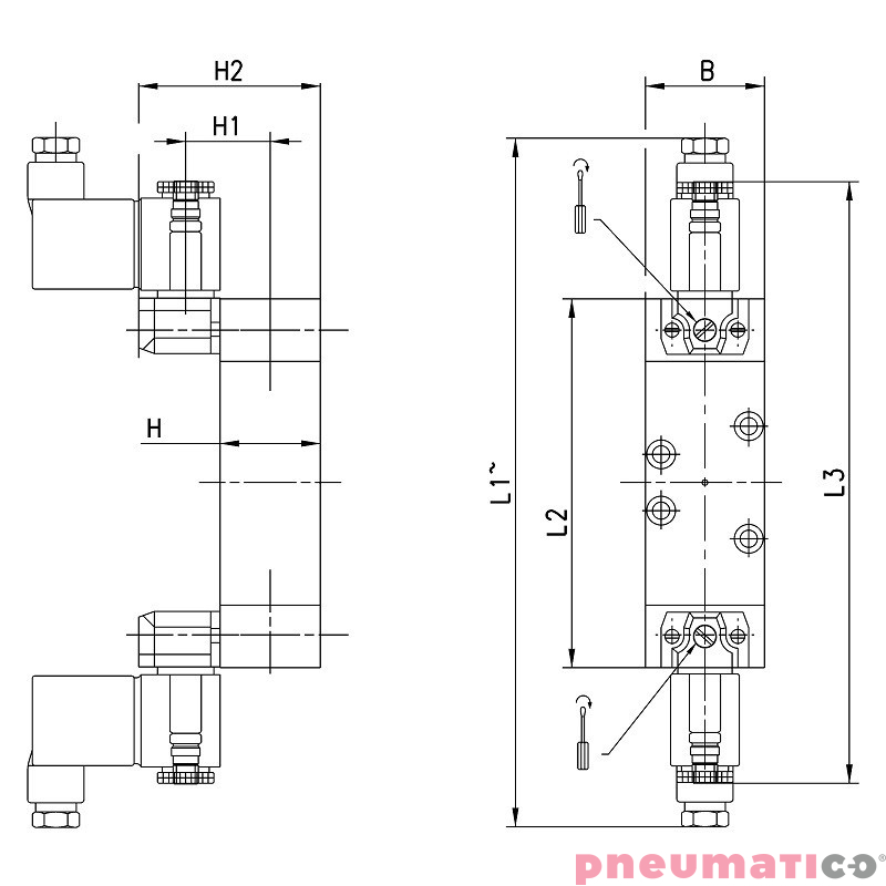 Elektrozawór 5/2 dwustabilny CAMOZZI 951-000-P11-23