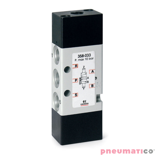 Zaw&oacute;r pneumatyczny rozdzielający bistabilny 5/2 G1/4" CAMOZZI 354-033