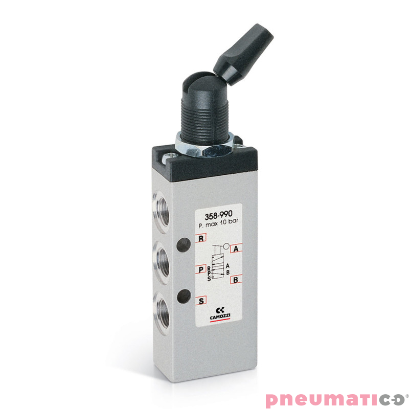 Zawór ręczny z dźwignią 5/2 NC G1/8" bistabilny CAMOZZI 358-990