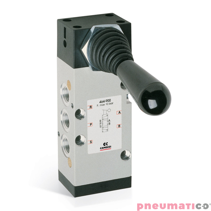 Zawór ręczny z dźwignią 5/3 NC G1/4" bistabilny środkowo zamknięty CAMOZZI 464-900