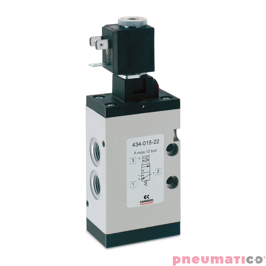 Zaw&oacute;r rozdzielający elektromagnetyczny 3/2 NC G3/8" monostabilny CAMOZZI 433-015-22