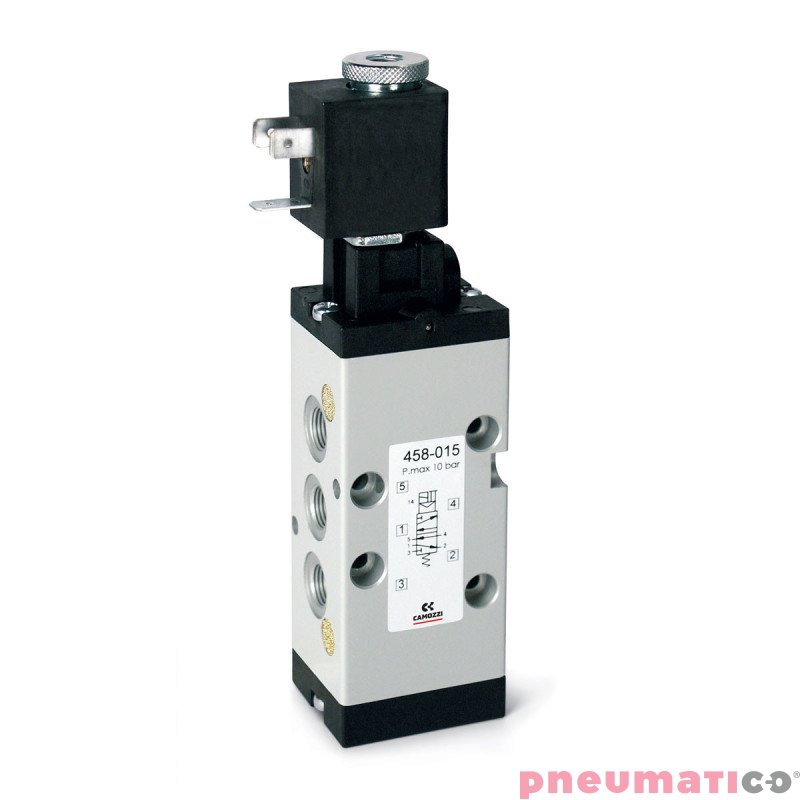Zawór rozdzielający elektromagnetyczny 5/2 NC G3/8" monostabilny CAMOZZI 453-015-22