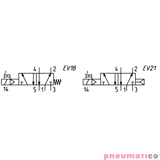 Zawór rozdzielający elektromagnetyczny 5/2 NC G3/8" monostabilny CAMOZZI 453-015-22