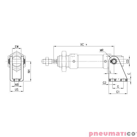 Ucho siłownika Camozzi I-8-10