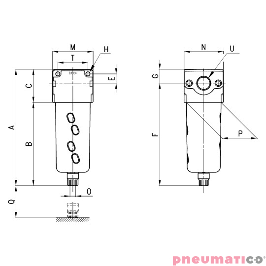 Filtr powietrza G1/4 Camozzi MC104-F00