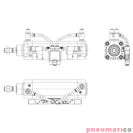 Część do montażu zawor&oacute;w na cylindrze 1/4 Camozzi PCV-61-K4