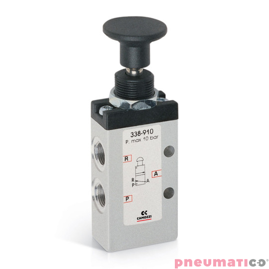 Zaw&oacute;r sterowany pokrętłem bistabilny 3/2 NC G1/8 Camozzi 338-910