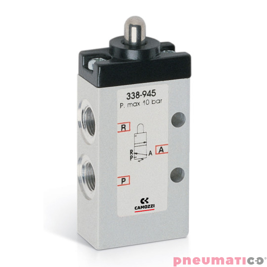 Zawór mechaniczny popychacz 3/2 NC G1/8 Camozzi 338-945