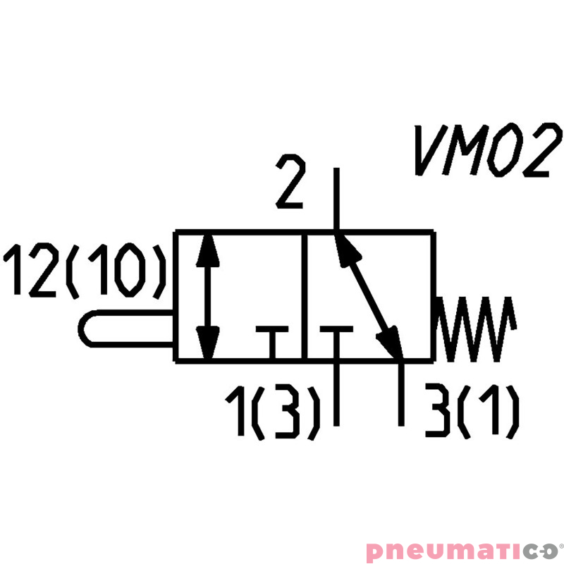 Zawór mechaniczny popychacz 3/2 NC G1/8 Camozzi 338-945