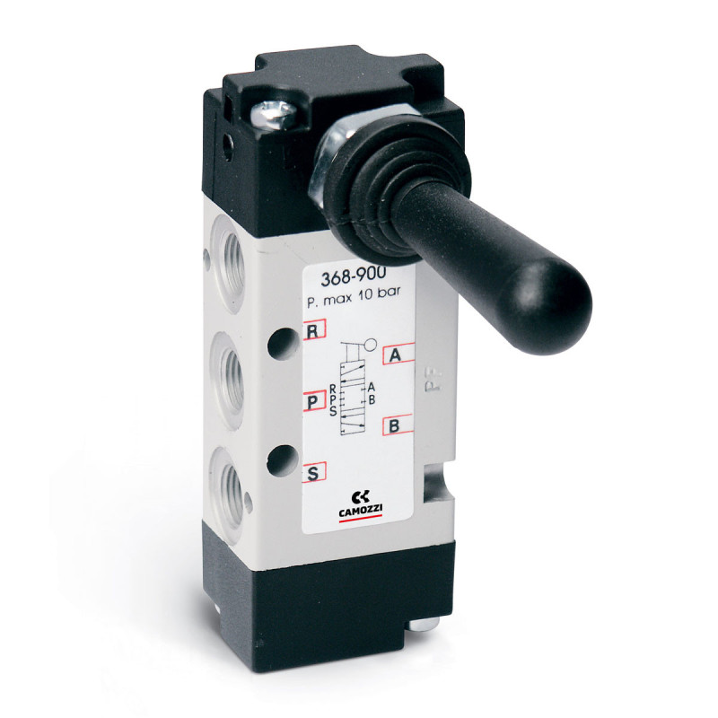 Zaw&oacute;r sterowany dźwignią monostabilny 5/3 CC G1/8 Camozzi 368-905