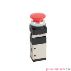 Zawór ręczny z przyciskiem typu grzybek TEKMA 3/2 NC G1/4" G-322 PB