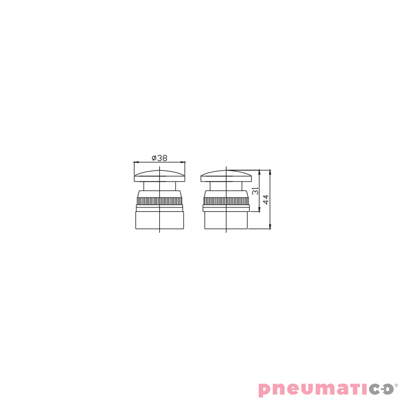 Zaw&oacute;r ręczny z przyciskiem typu grzybek TEKMA 3/2 NC G1/4" G-322 PB