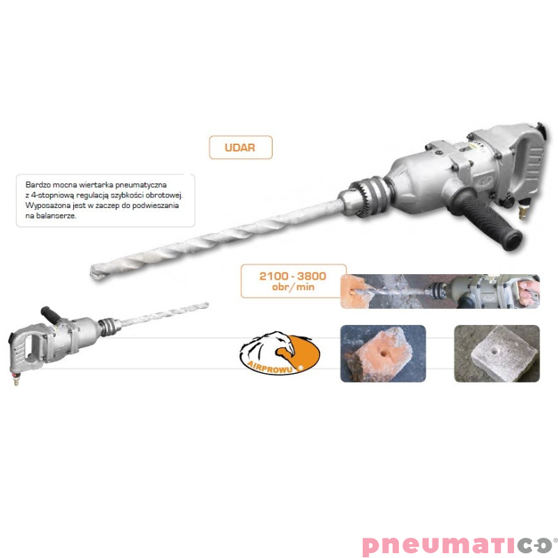 Wiertarka pneumatyczna udarowa SA-61085 3.800 obr/min Wiertarka pneumatyczna udarowa SA-61085 3.800 obr/min