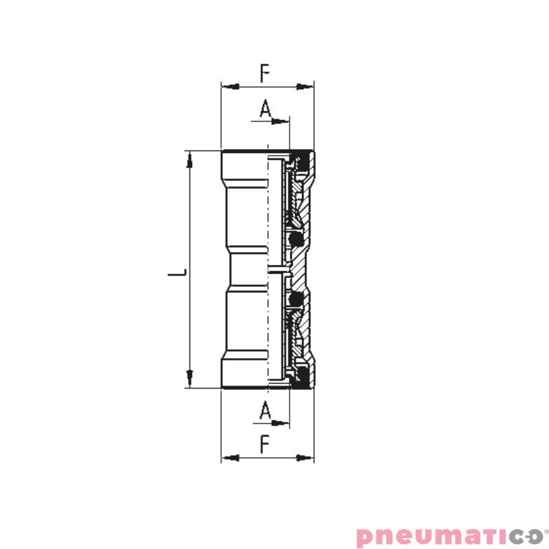 Złączka prosta wtykowa C-Truck Ø18 Camozzi 9580-18 Złączka prosta wtykowa C-Truck Ø18 Camozzi 9580-18
