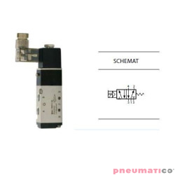 Zaw&oacute;r elektropneumatyczny jednostronny monostabilny 5/2 3/8" TEKMA TG-2531-10-DC24 NC 24VDC