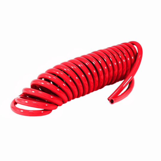 Wąż spiralny RQS PU 10x6,5mm 12m prosta końc&oacute;wka TBC106512R czerwony