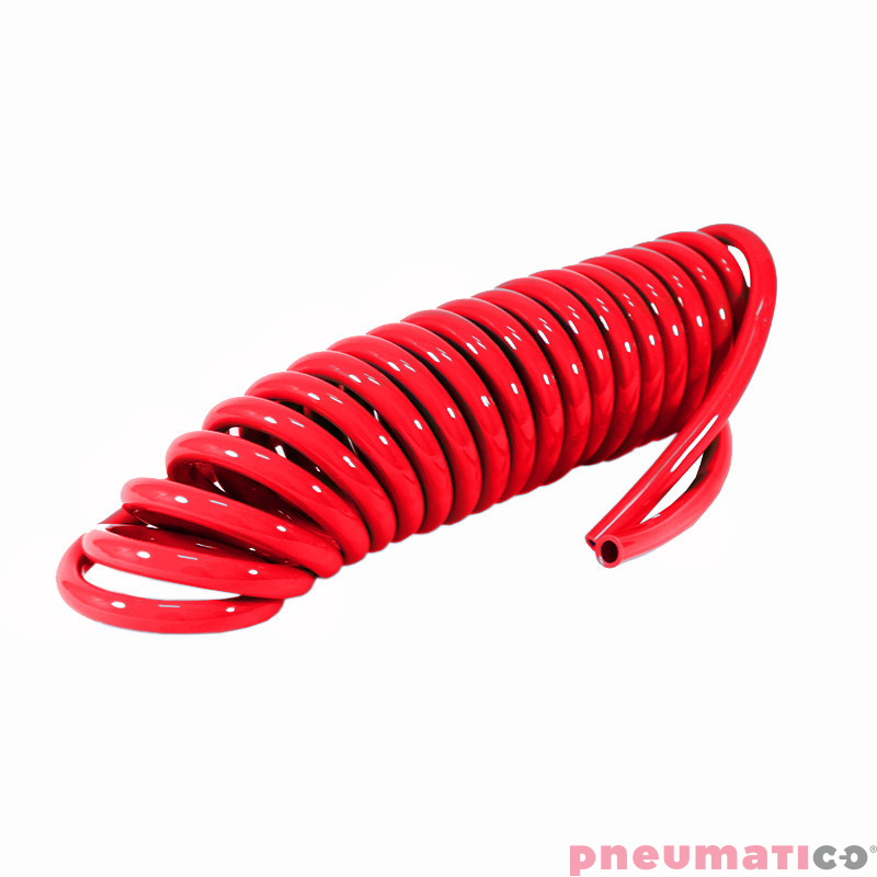 Wąż spiralny RQS PU 12x8mm 12m prosta końcówka TBC120812R czerwony Wąż spiralny RQS PU 12x8mm 12m prosta końcówka TBC120812R czerwony