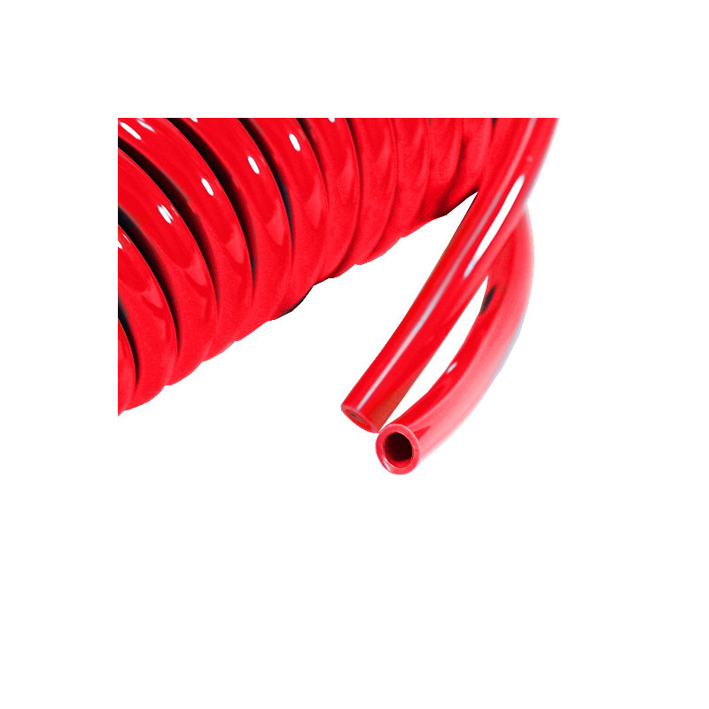 Wąż spiralny RQS PU 8x5mm 5m prosta końcówka TBC080505R czerwony Wąż spiralny RQS PU 8x5mm 5m prosta końcówka TBC080505R czerwony