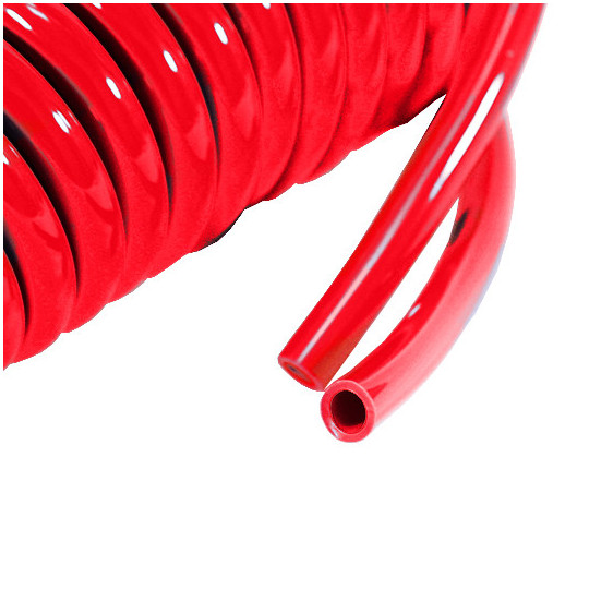 Wąż spiralny RQS PU 8x5mm 5m prosta końcówka TBC080505R czerwony Wąż spiralny RQS PU 8x5mm 5m prosta końcówka TBC080505R czerwony