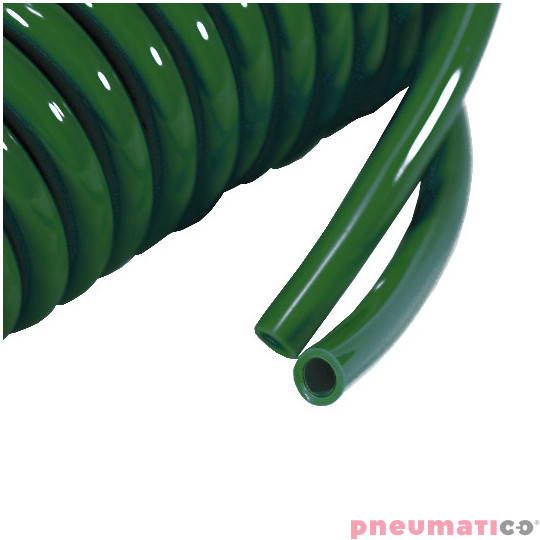 Wąż spiralny RQS PU 10x6,5mm 9m prosta końcówka TBC106509G zielony Wąż spiralny RQS PU 10x6,5mm 9m prosta końcówka TBC106509G zielony