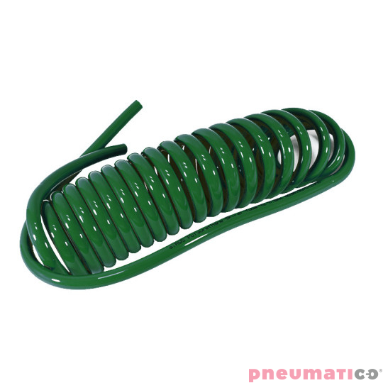Wąż spiralny RQS PU 8x5mm 9m prosta końcówka TBC080509G zielony Wąż spiralny RQS PU 8x5mm 9m prosta końcówka TBC080509G zielony
