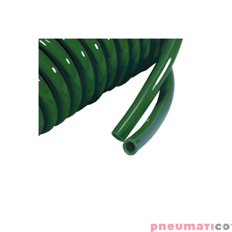 Wąż spiralny RQS PU 8x5mm 9m prosta końcówka TBC080509G zielony Wąż spiralny RQS PU 8x5mm 9m prosta końcówka TBC080509G zielony