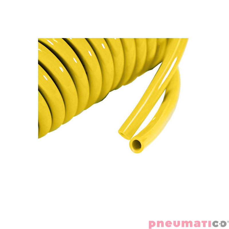 Wąż spiralny RQS PU 10x6,5mm 9m prosta końcówka TBC106509Y żółty Wąż spiralny RQS PU 10x6,5mm 9m prosta końcówka TBC106509Y żółty