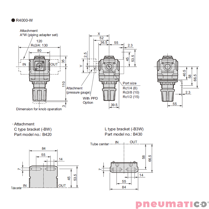 Reduktor ciśnienia CKD 1/2" z manometrem R4000-15G Reduktor ciśnienia CKD 1/2" z manometrem R4000-15G