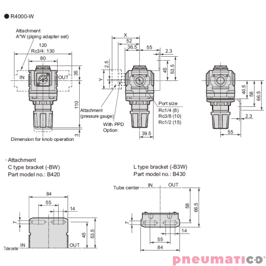 Reduktor ciśnienia CKD 1/2" z manometrem R4000-15G Reduktor ciśnienia CKD 1/2" z manometrem R4000-15G