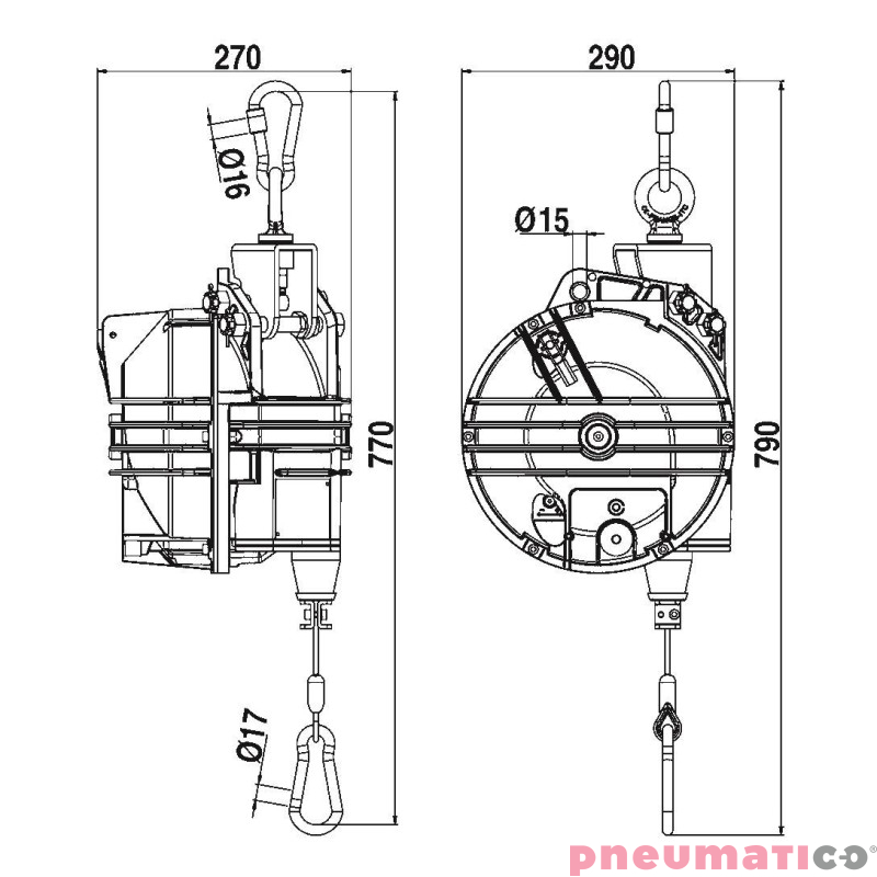 Balanser linkowy TECNA 9435RL.B1 40-50 kg 3000mm
