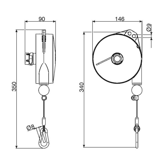Balanser linkowy 9322L TECNA 3-5kg 2000mm