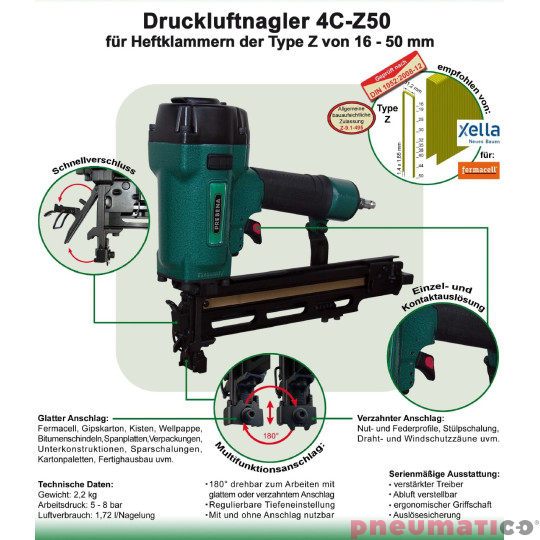 Zszywacz pneumatyczny 4C-Z50 PREBENA Zszywacz pneumatyczny 4C-Z50 PREBENA