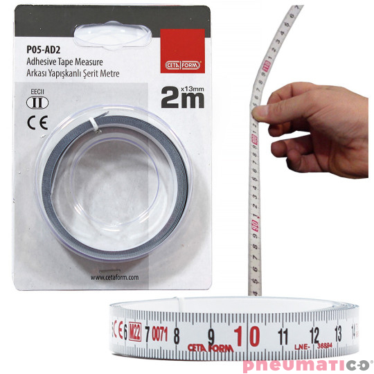 Liniał - samoprzylepna metalowa taśma miernicza 2 metry / 13mm Ceta Form P05-AD2