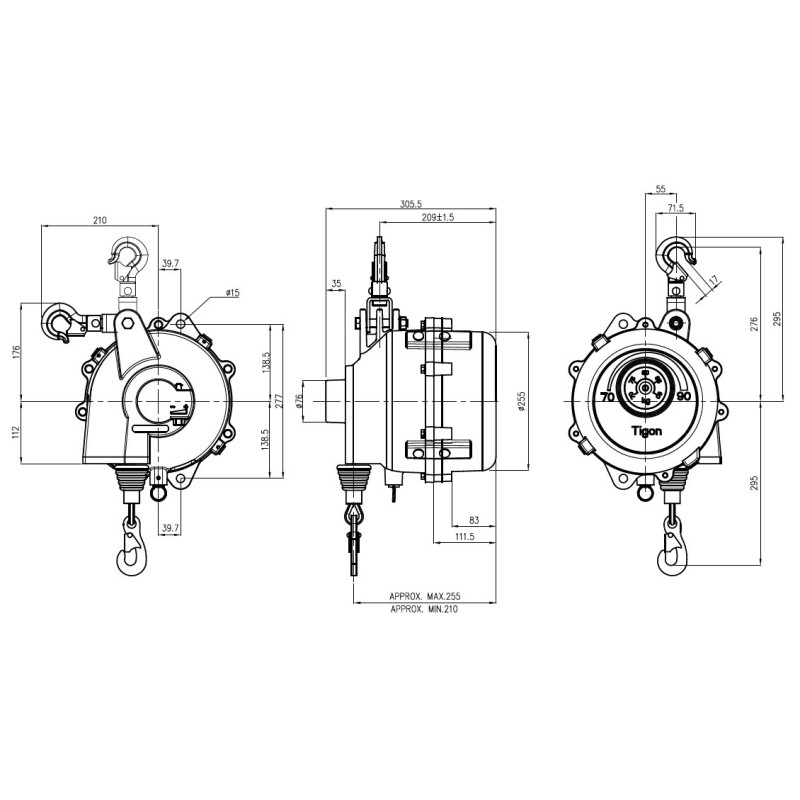 Balanser linkowy TW-120 TIGON 100-120kg 2100mm