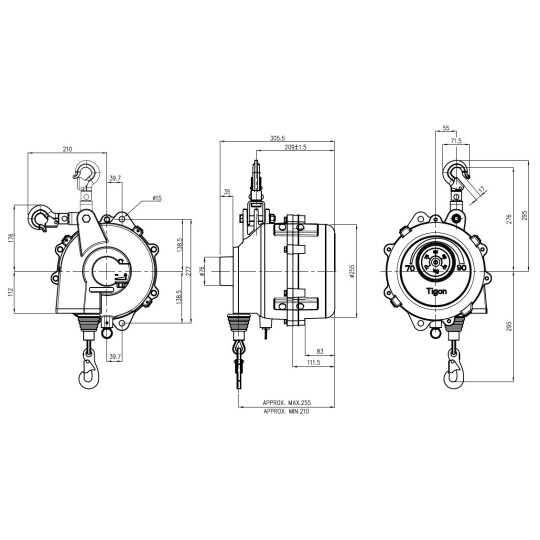 Balanser linkowy TW-120 TIGON 100-120kg 2100mm
