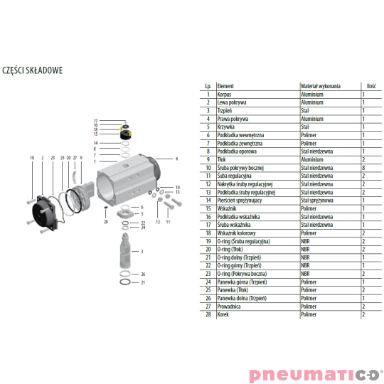Pneumatyczny napęd obrotowy dwustronnego działania R.65 F03/05/07-14mm NDA65F357X14HT RQS Pneumatyczny napęd obrotowy dwustronnego działania R.65 F03/05/07-14mm NDA65F357X14HT RQS